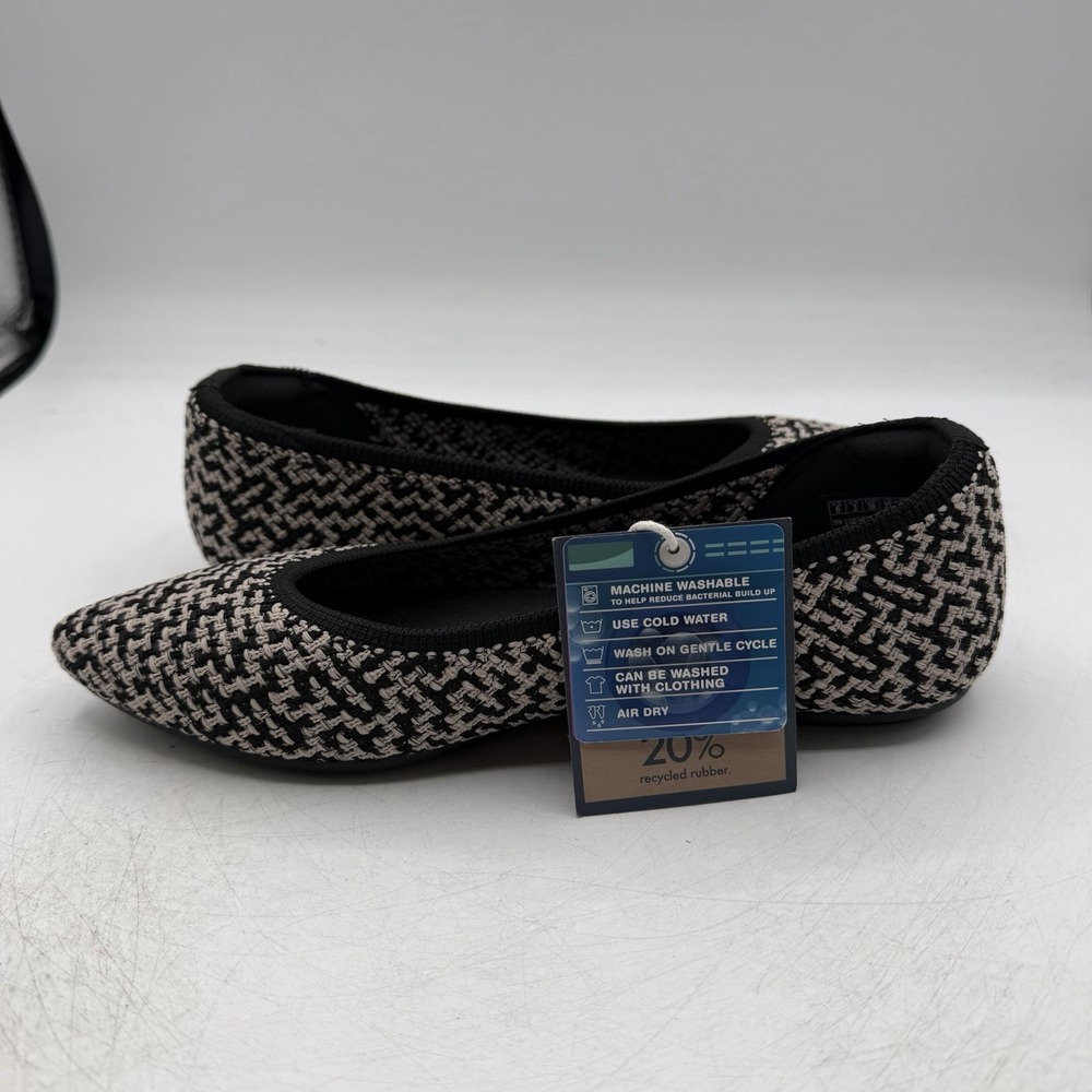 Skechers Cleo Point Chic Allure Ballet Flats Womens 8.5 Black Knit Shoes 159327 - Picture 3 of 11